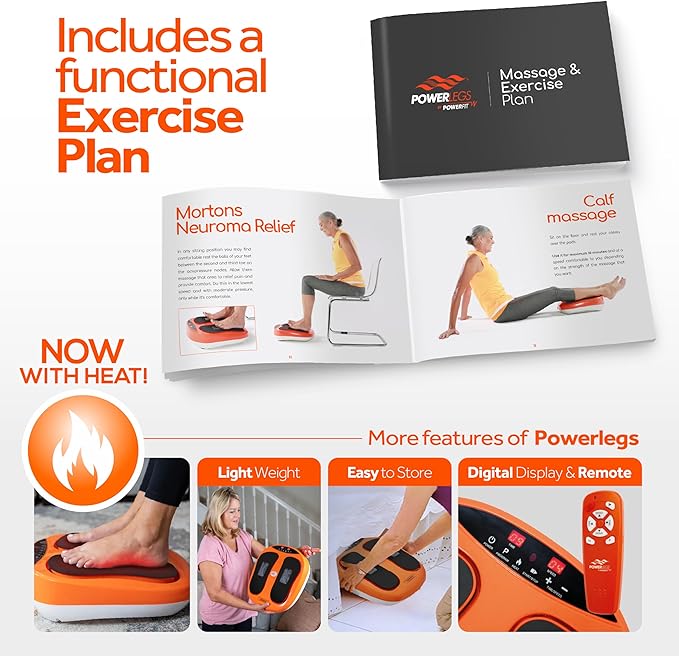 Powerfit Power Legs Electric Foot Massager Machine with Heat - Heated Foot Massager for Neuropathy Pain Circulation - Feet Massager for Pain Relief with Remote Control-VivaGrace Women