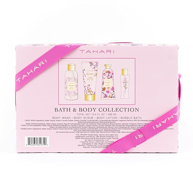 Tahari Spa Gift Set for Women, Lavender Spa Set, Bath Kit for Women Gift Set Includes Body Lotion, Body Wash, Body Scrub, Lotion Gift Set for Women, Birthday Gifts For Women-VivaGrace Women