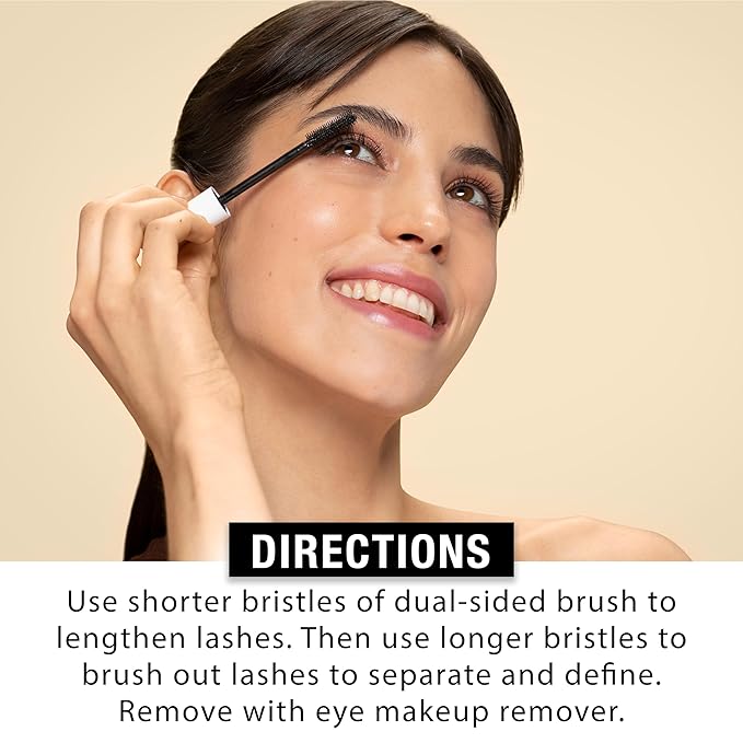 Neutrogena Healthy Definition Mascara - Defines, Lifts, Curls, Lengthens & Volumizes Lashes - Dual-Sided Comb + Brush for Natural Application - Carbon Black, 0.27 oz