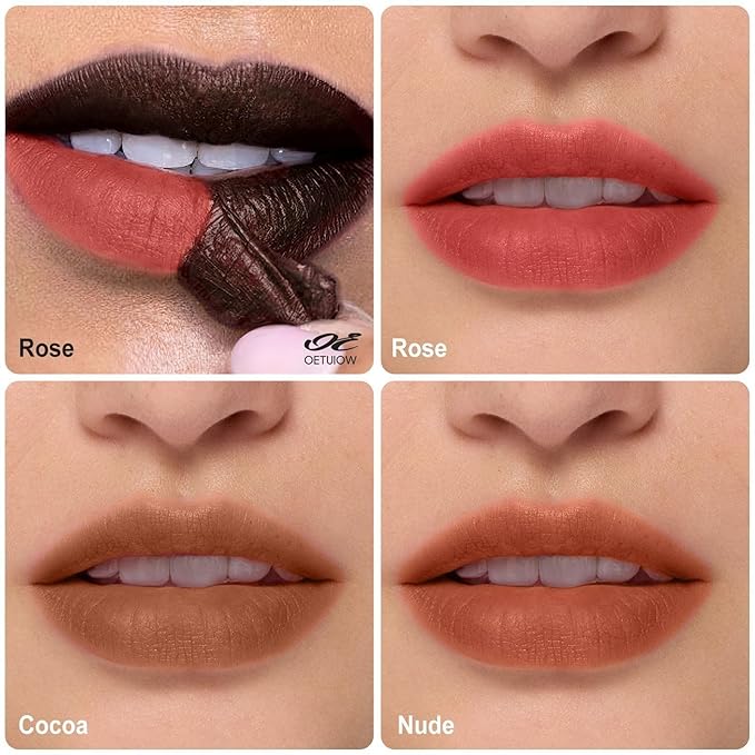 OETUIOW Lip Stain - All Day Lip Stain Peel Off, Naturally Moisturizing Lightweight Glow-Boosting Non-Sticky, Vegan Lip Makeup Gift for Her (Cocoa)-VivaGrace Women