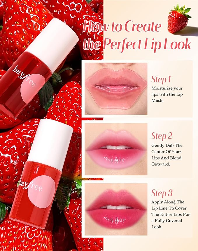 Lip Tint Stain Set, Lip Stain Long Lasting Lightweight Waterproof, Transfer-Proof, Non-sticky, Lip Makeup Matte Finish-VivaGrace Women