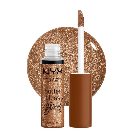 NYX PROFESSIONAL MAKEUP Butter Gloss Bling Lip Gloss, Non Sticky and Shiny Vegan Lip Makeup - Shimmer Down-VivaGrace Women