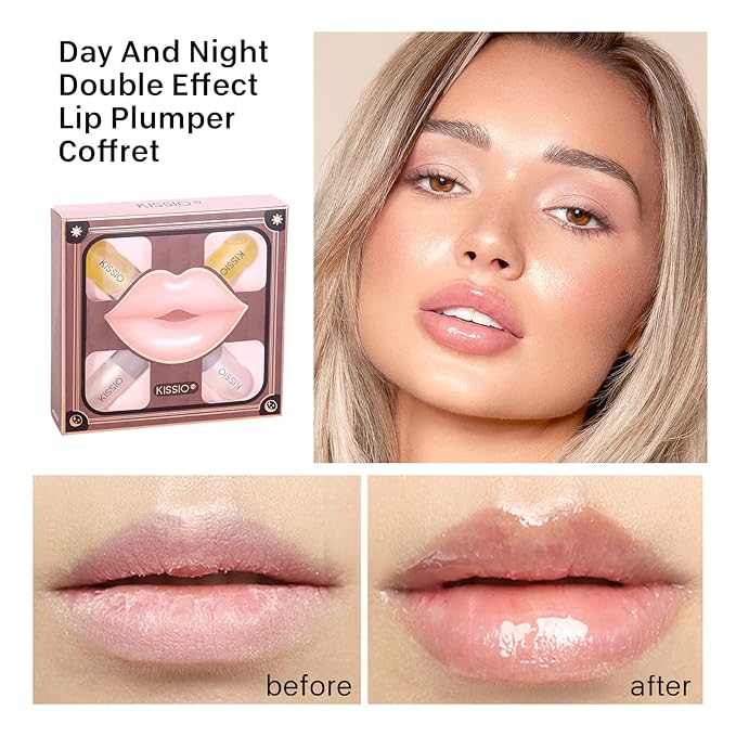 KISSIO Lip Plumper Set,Natural Lip Plumper and Lip Care,Lip Plumper Gloss,Lip Moisturizing,Day and Night Ues,4PCS Lip Plumper,Cruelty Free,5.5 ml*4-VivaGrace Women