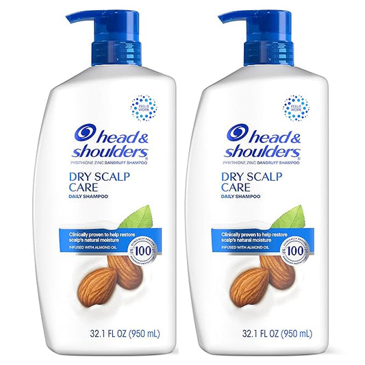 Head & Shoulders Shampoo, Daily-Use Anti-Dandruff Paraben Free Treatment, Dry Scalp Care with Almond Oil, 32.1 fl oz, Twin Pack-VivaGrace Women