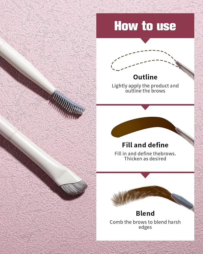 EIGSHOW Dual-Ended Precision Eyebrow Brush and Comb for Eyeliner Lining, Sculpting Brows, Professional Eye Makeup Tools (D109B)-VivaGrace Women