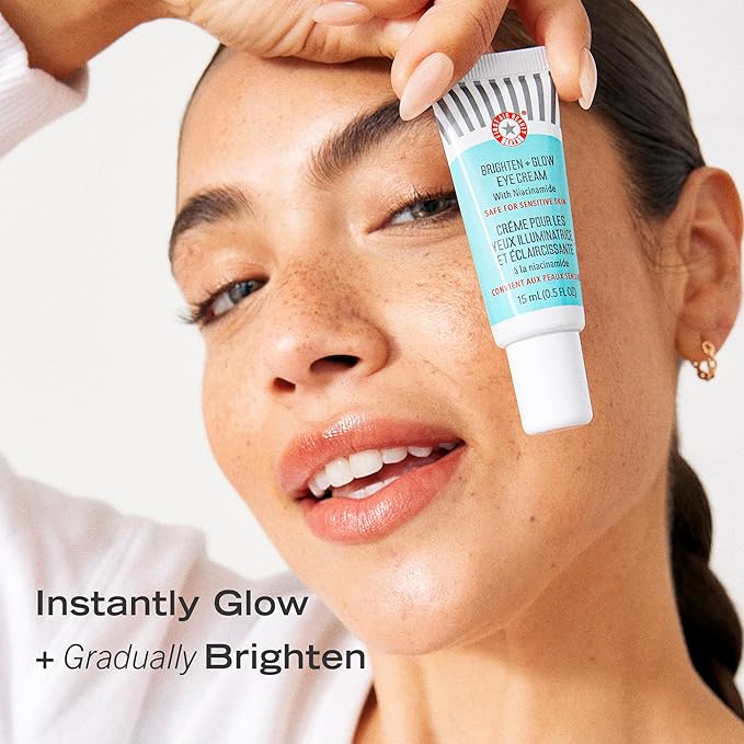First Aid Beauty Brighten + Glow Niacinamide Eye Cream – Illuminating Brightening Cream to Help Hydrate & Reduce the Look of Dark Circles – 0.5 oz.-VivaGrace Women