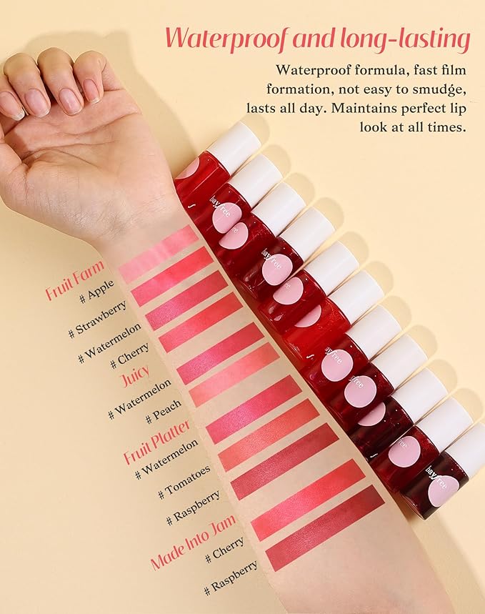 Lip Tint Stain Set, Lip Stain Long Lasting Lightweight Waterproof, Transfer-Proof, Non-sticky, Lip Makeup Matte Finish-VivaGrace Women