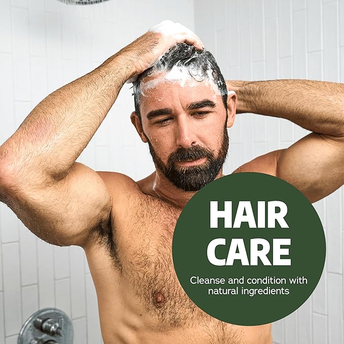 Dr. Squatch Natural Hair Bundle for Men - Healthy, Full Looking Hair - Pine Tar Shampoo (11 fl oz), Pine Tar Conditioner (11 fl oz)-VivaGrace Women