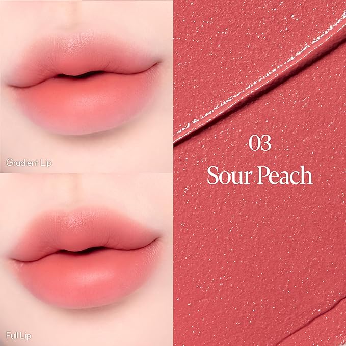 Espoir Couture Lip Tint Fitting Blur #3 Sour Peach 0.14oz | Soft and Creamy Color for Blurry Lip Look | Smudge-Proof Fixing Lip Stain | Lightweight and Comfortable Matte Finish-VivaGrace Women