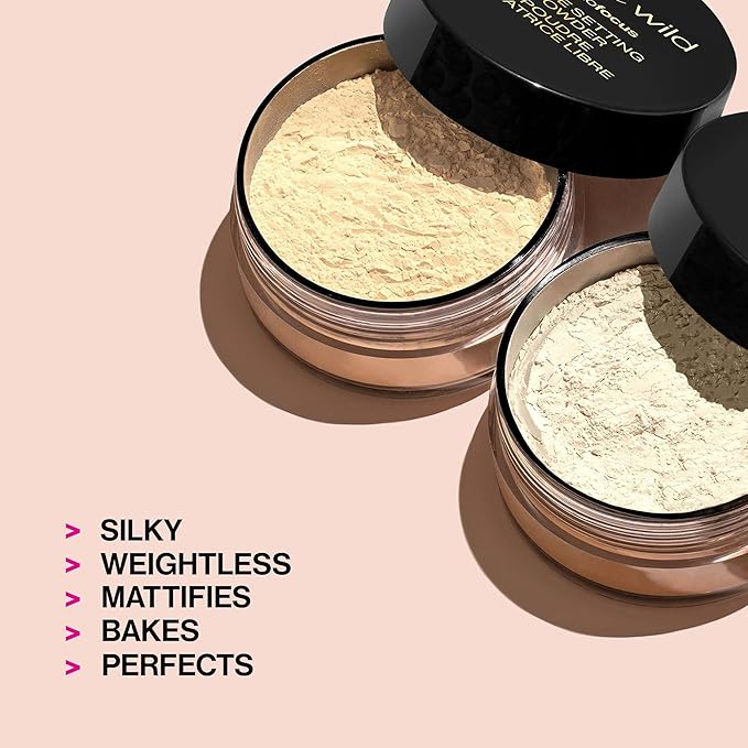 wet n wild Photo Focus Loose Baking Setting Powder, Highlighter Makeup, Fair to Medium & Tan Skin Tones, Translucent-VivaGrace Women