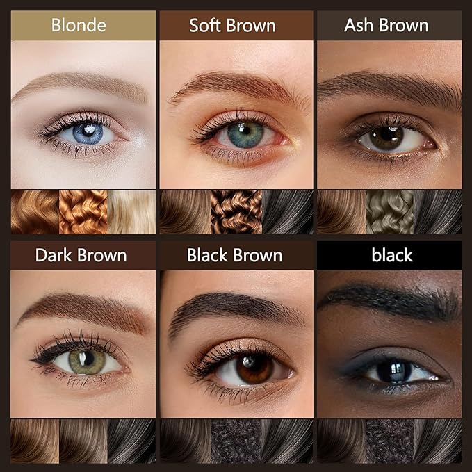 Eyebrow Pen, Soleira Waterproof Eyebrow Pencil with 4 Tip Microblading Eyebrow Pen and Dual-ended Eyebrow Brush, for Natural-Looking Brows, Long-Lasting, COFE Dark Brown