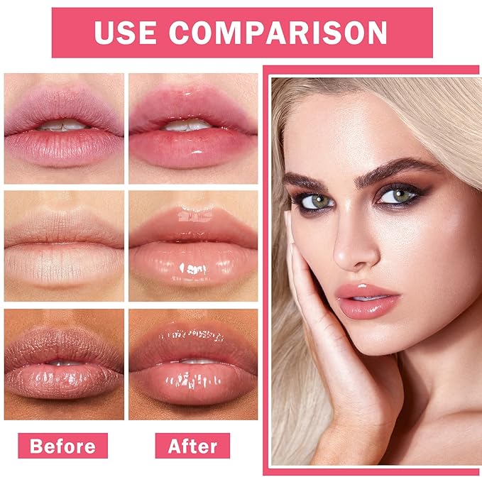 Lip Glowy Balm Moisturizing Lip Balm Plumping Lip Gloss Lip Sleeping Mask Lip Butter Balm Day Night Lip Care Glowy Lip Balm - Peach-VivaGrace Women