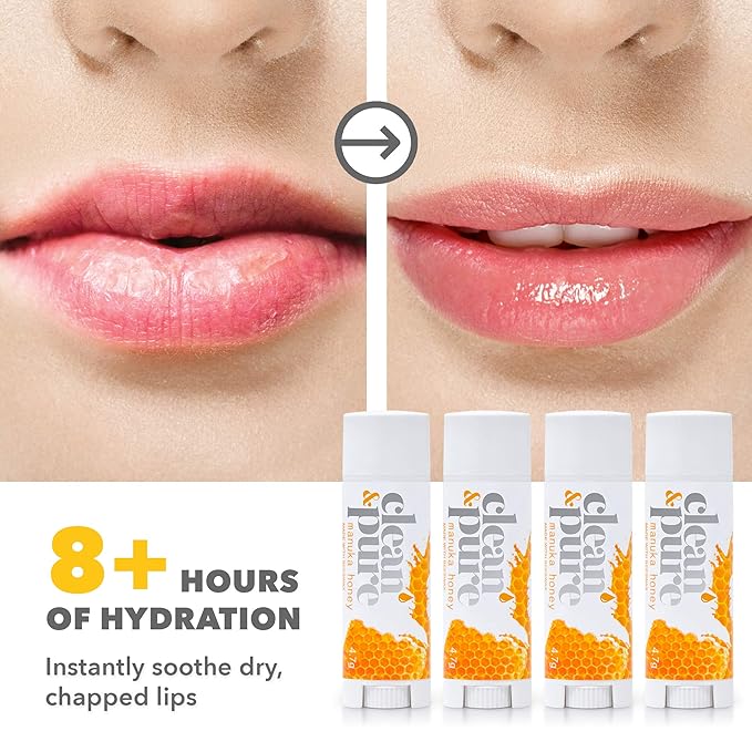 Beekeeper’s Favorite Lip Balms, 4 Pack | Manuka Honey Beauty Products | Lip Care Set With 100% All Natural Beeswax and Vitamin E Oil | Flavored Lip Balm for Dry, Chapped Lips-VivaGrace Women