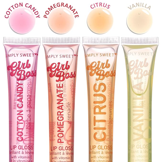 Expressions 12pc Clear Lip Gloss Pack – Lip Oils with Vitamin E and Essential Oils, Flavored Lip Gloss Clear Tubes, Hydrating Lip Glow Oil, Tinted Lip Oil, Lip Moisturizer-VivaGrace Women