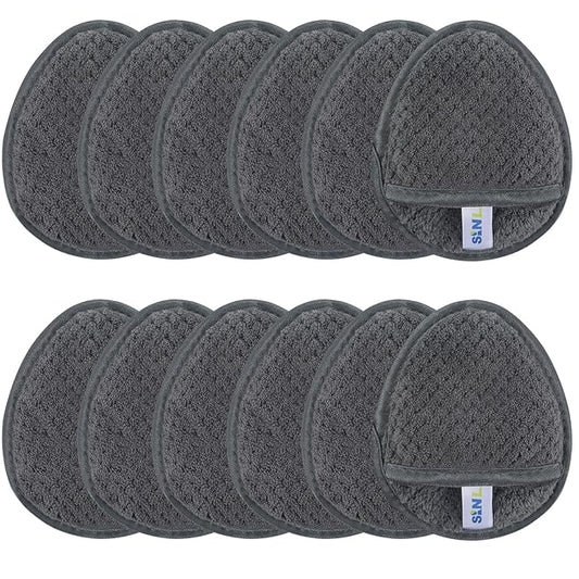 SINLAND Reusable Makeup Remover Pads For Face,Eye,Lips Microfiber Gentle Facial Cleansing Cloths for All Skin Types Friendly for Makeup Remover With Laundry Bag 5.1inchx3.93inch Gray Pack of 12-VivaGrace Women