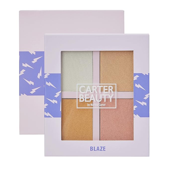 Carter Beauty Mini Highlighter Palette | Long Lasting Makeup | Shimmer & Matte Shades (Blaze)-VivaGrace Women