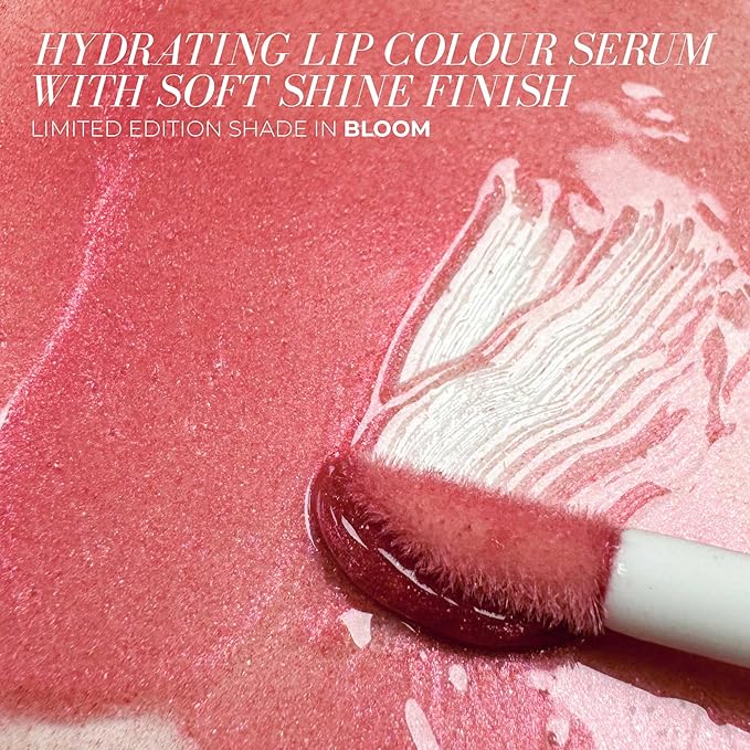 FITGLOW Beauty Lip Colour Serum | Hydrating Lip Gloss | Plumping Anti-Aging Lip Treatment | Natural Shine with Pomegranate Sterols & Collagen | Buildable Color for Dry Chapped Lips | Bloom - 10g-VivaGrace Women