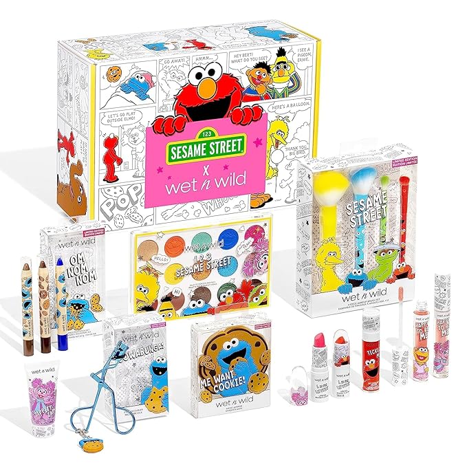 wet n wild Sesame Street Limited Edition PR Box - Makeup Set with Versatile Brushes, Vibrant Buildable & Blendable Palettes & Lip Glosses for Unique Looks, Cruelty-Free & Vegan-VivaGrace Women