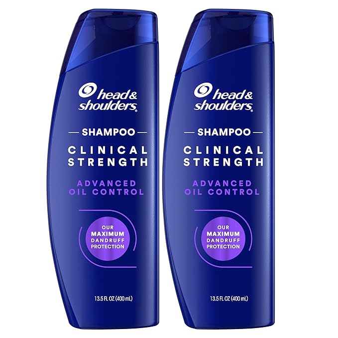 Head & Shoulders Clinical Dandruff Shampoo Twin Pack, Prescription Strength, Oil & Flake Control, Seborrheic Dermatitis Relief, Citrus, 13.5 Fl Oz Each (Set of 2)-VivaGrace Women