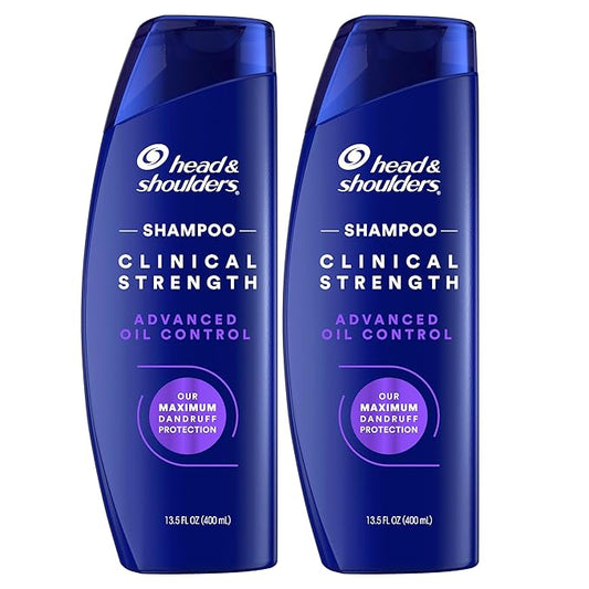 Head & Shoulders Clinical Dandruff Shampoo Twin Pack, Prescription Strength, Oil & Flake Control, Seborrheic Dermatitis Relief, Citrus, 13.5 Fl Oz Each (Set of 2)-VivaGrace Women