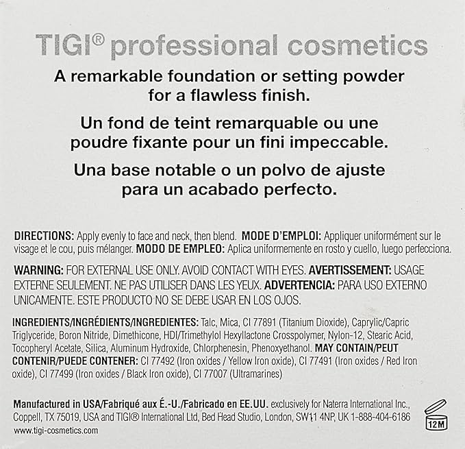TIGI Cosmetics Powder Foundation, Pure, 0.37 Ounce-VivaGrace Women