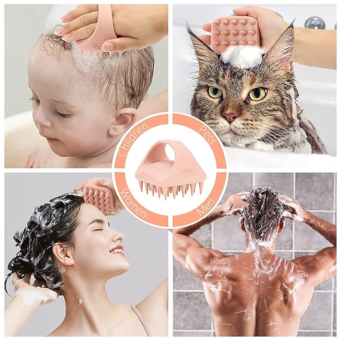 BTYMS 2 Pcs Solid Sillicone Scalp Massager Hair Shampoo Brush Scalp Scrubber Exfoliating Brush Hair Washing Brush Head Scrubber for Shower-VivaGrace Women