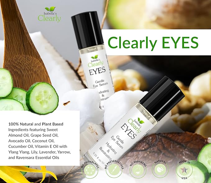 EYES, Natural Anti Aging Eye Serum | Hydrating and Firming Instant Treatment for Tired Puffy Eyes, Dark Circles, Swollen Eyelid, Eye Bags with Cucumber and Avocado | Made in USA-VivaGrace Women