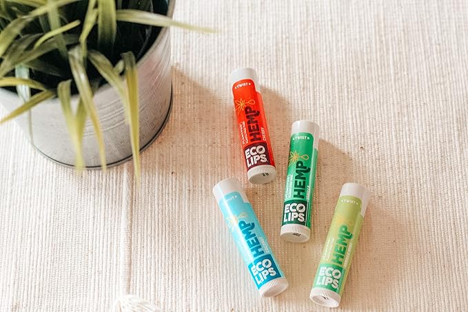 Eco Lips Organic Hemp Lip Balm with Beeswax, Coconut Oil, Vitamin E. Best Lip Balm to Soothe & Moisturize Dry, Chapped Lips (Variety, 6-Pack)-VivaGrace Women