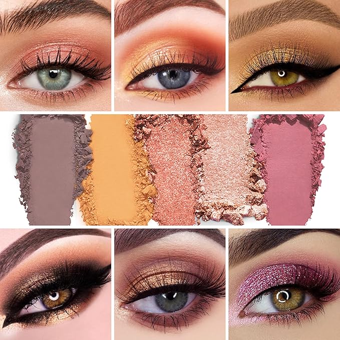 Matte Eyeshadow Palette, Nude Eyeshadow Palette Makeup Set, Matte Shimmer High Pigmented Blending Powder Velvet Texture Eye Shadow Kit-VivaGrace Women