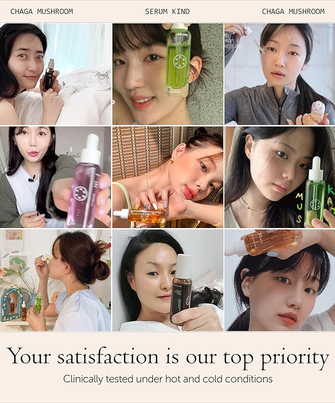 SERUMKIND Chaga Mushroom Serum for Korean Face Skincare - Beta Glucan Extract - Nourishing & Hydrating - Provides Deep Hydration for Extremely Dry Skin - Vegan & Cruelty-Free – 1.01 fl.oz.-VivaGrace Women