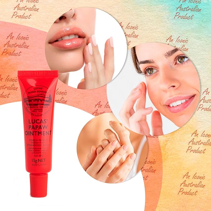 Lucas Pawpaw Lip Ointment, Lucas Pawpaw Cream, Lucas Pawpaw Ointment for Lips & Dry Skin - Unique All Skin Types, All Gender- Any Season Gift Pack with 2 x 15g Pawpaw Balm-VivaGrace Women