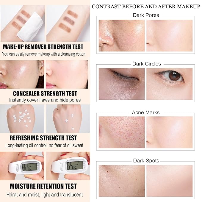 Glow Contour Face Liquid Foundation Bronzer Highlighter Illuminator Moisturize Cream Contour Concealer Blendable & Smooth Glowing Skin Lightweigh Luminizing Long Lasting Face Contouring Makeup-VivaGrace Women