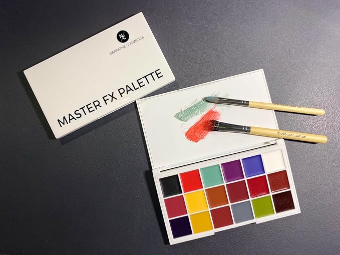 Master FX Palette, 18 Highly Pigmented Cream Colors, Professional SFX Makeup Palette for the Stage, Film, Costumes, Cosplay-VivaGrace Women