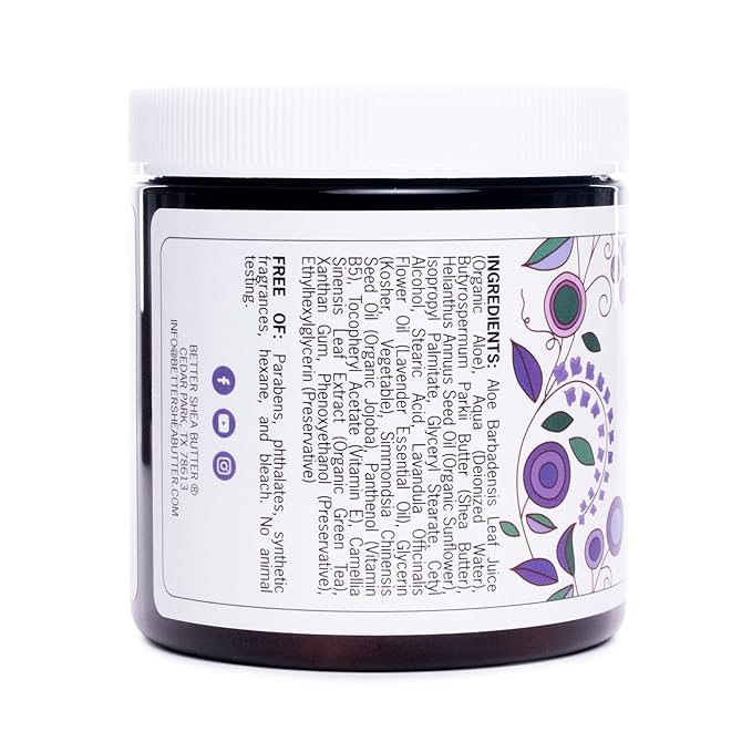 Lavender Body Butter with Shea Butter, Jojoba & Lavender Essential Oil - Natural Lotion for Women, Non-Greasy Moisturizer for Dry Skin, Whipped Body Cream-VivaGrace Women