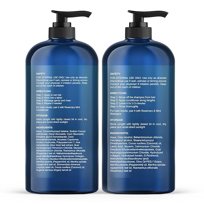 Botanic Hearth Rosemary Mint Shampoo and Conditioner Set, Thickening Formula, Promotes Hair Growth and Scalp Health Sulfate Free & Paraben Free, for Men & Women | 16 fl oz each-VivaGrace Women