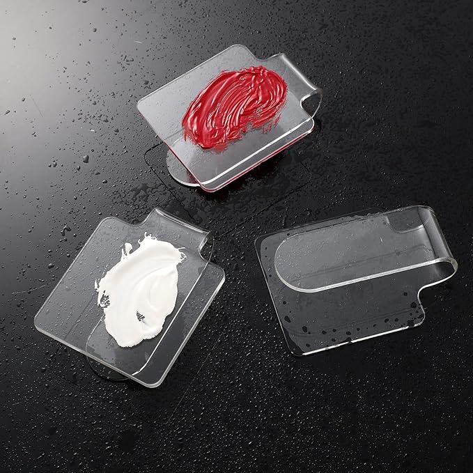 Minkissy 3pcs Makeup Hand Palette Acrylic Nail Art Manicure Palette Makeup Palette Spatula for Home Salon Professional-VivaGrace Women