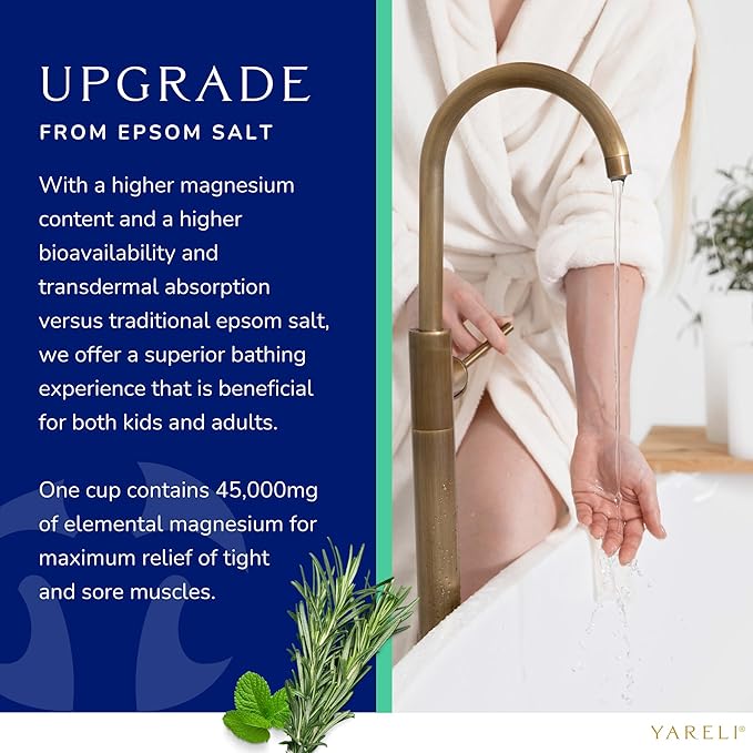 Magnesium Flakes, 5lb Rosemary Peppermint, Dead Sea Bath and Foot Soak, Alternative to Epsom Salt with Over 250,000mg of Magnesium Chloride Per Bag-VivaGrace Women