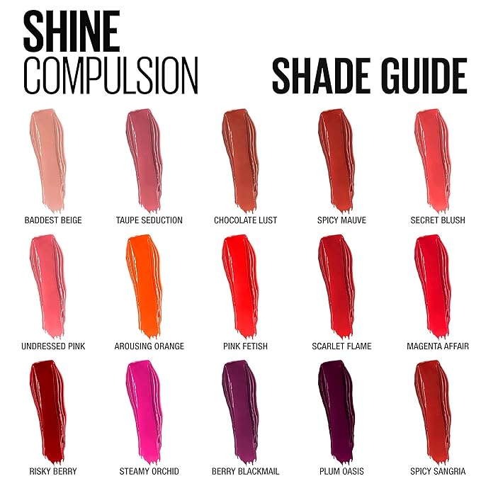 Maybelline New York Color Sensational Shine Compulsion Lipstick Makeup, Pink Fetish, 0.1 Ounce