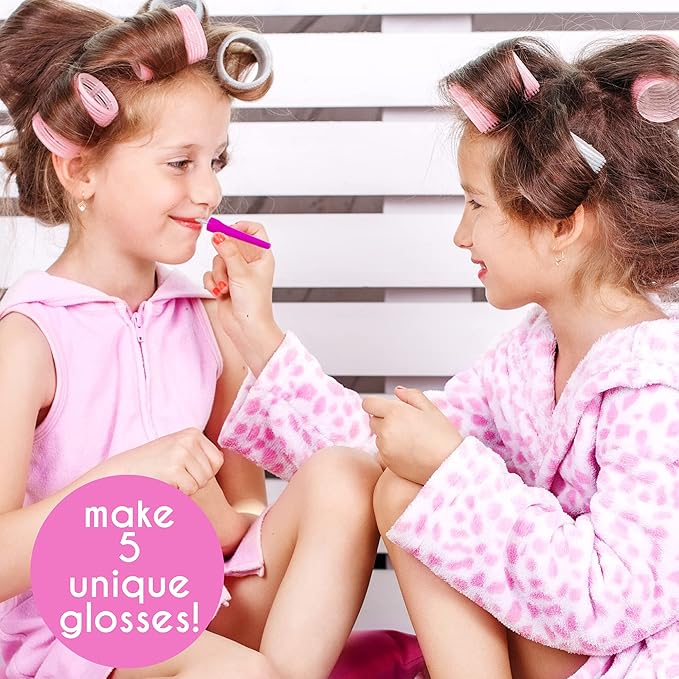 Just My Style Shimmer Pop Lip Gloss, Create 5 Lollipop-Shaped Lip Glosses, Includes Funnel, Empty Lip Gloss Containers, Sweet Lip Gloss Base, Body Glitter & More, DIY Lip Gloss, Multi (208316J)-VivaGrace Women