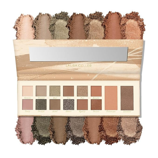 LAURA GELLER NEW YORK Laura's Essentials Artistic & Authentic Makeup Artistry 12 Multi-Finish Eyeshadows 1 Highlighter, 1 Blush Full Face Palette-VivaGrace Women