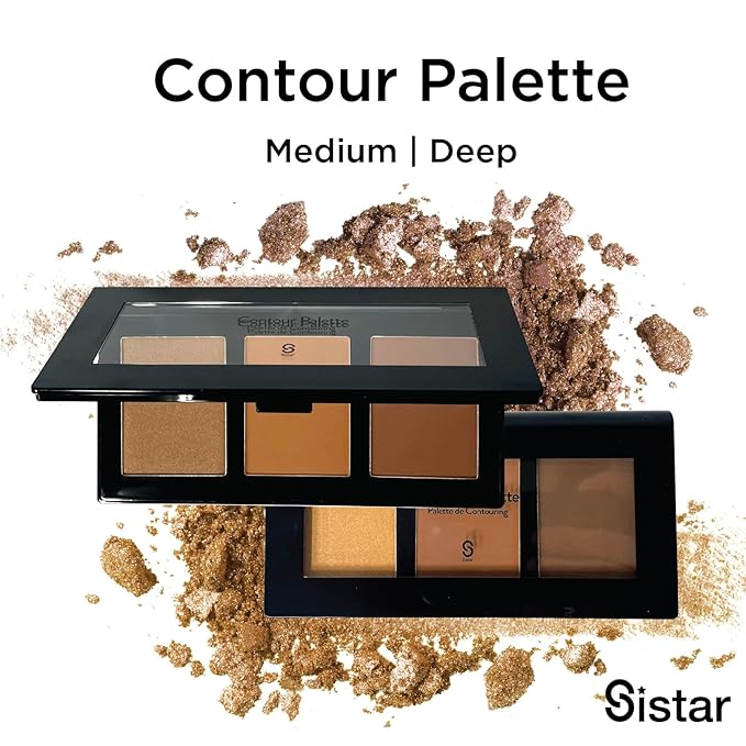 Sistar Shimmer Contour Palettes Define Natural Depth Lighten Darken Shading Bronzing And Highlighting-VivaGrace Women