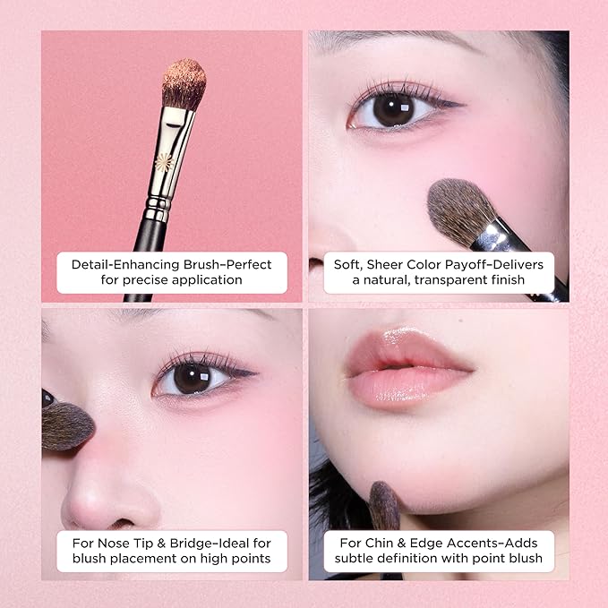 Piccasso 23 Small Blusher Brush – Precise Makeup Brush for Cheeks, Nose, and Chin, Soft Squirrel & Horse Hair for Delicate Application, Detail Face Brush for Daily Use, Korean Professional Beauty Tool-VivaGrace Women