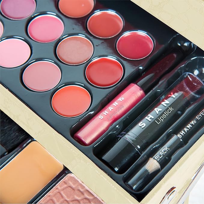 SHANY All In One Makeup Kit (Eyeshadow, Blushes, Face Powder, Lipstick, Eye liners, Makeup Pencils and Makeup Mirror - Makeup Set With Reusable Makeup Storage Box - White-VivaGrace Women