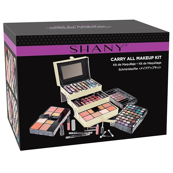 SHANY All In One Makeup Kit (Eyeshadow, Blushes, Face Powder, Lipstick, Eye liners, Makeup Pencils and Makeup Mirror - Makeup Set With Reusable Makeup Storage Box - White-VivaGrace Women