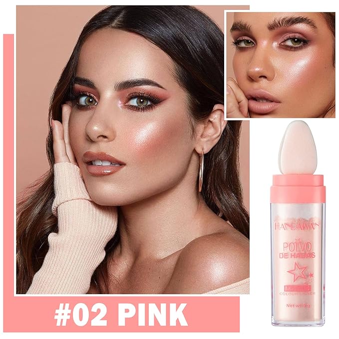 Polvo De Hadas Body Shimmer Glitter Highlighter Powder Makeup,High Gloss Sparkle for Face Body Hair,Create The Most Sparkly And Attractive Glitter Makeup - Nude Pink-VivaGrace Women
