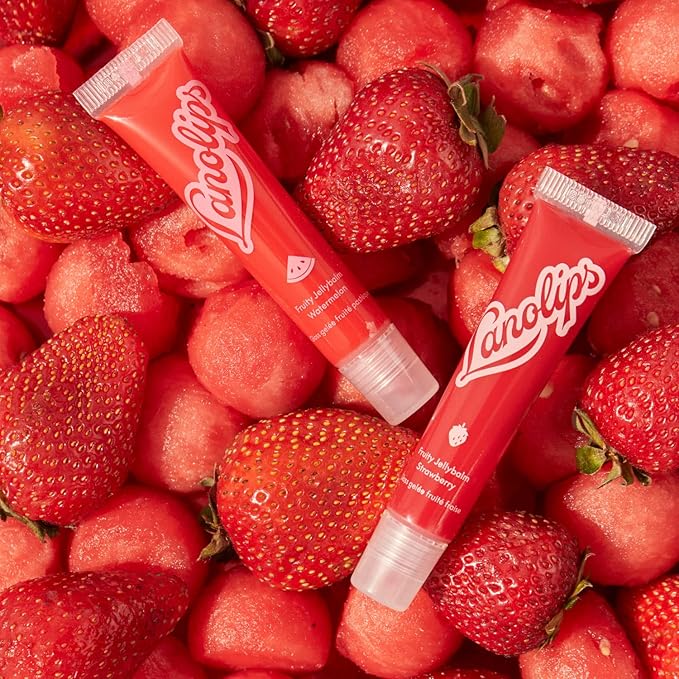 Lanolips Fruity Jellybalm, Strawberry - Tinted Lip Balm to Deepen, Brighten & Enhance - Moisturizing Lanolin Lip Balm & Lip Gloss for Everyday Lip Care (10g / 0.35oz)-VivaGrace Women