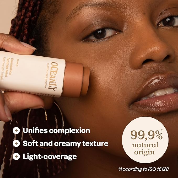 ATTITUDE Oceanly Light Coverage Foundation Stick, Titanium Dioxide-Free, EWG Verified, Plastic-Free, Vegan & Cruelty-free Makeup, Moka, 0.42 Ounces-VivaGrace Women