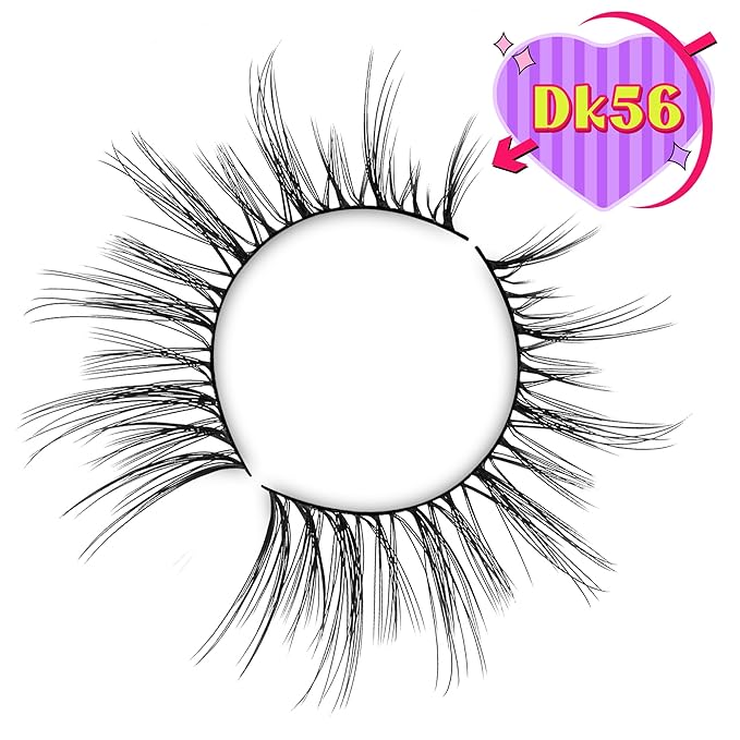 Onlyall Wispy Lashes - Natural Flared False Eyelashes, Soft Fluffy, 7 Pairs DK56-VivaGrace Women
