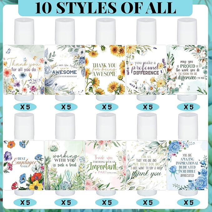 50 Pcs Inspirational Gifts Lip Balms in Bulk Motivational Small Thank You Gifts Wedding Bridal Baby Shower Party Favors Lip Balm for Women Teacher Nurses Coworkers Employees 10 Styles-VivaGrace Women