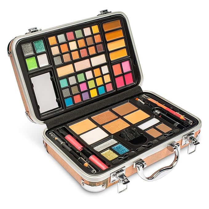 Makeup Kit Gift Set - 41 Eye Shadows, 7 Body Glitters, 1 Lip Liner Pencil, 1 Lipsticks, 4 Blushs, Eye liner pencil, 5 Concealers, 2 Lip Gloss, 5 Bronzers, Mirror-VivaGrace Women